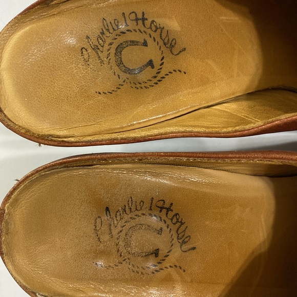 Lucchese Charlie 1 Horse Western Heeled Mules Pecan Brown Leather Size 8 - Picture 12 of 14